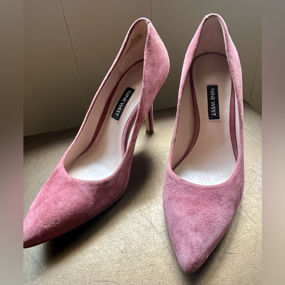 Pink Suede Nine West heels.